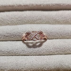 Elegant Rose Gold Infinity Ring Size 9